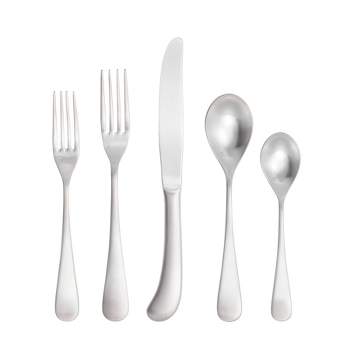 Fortessa Tableware Solutions 20pc Mariposa Brushed Stainless Steel Flatware Set Silver