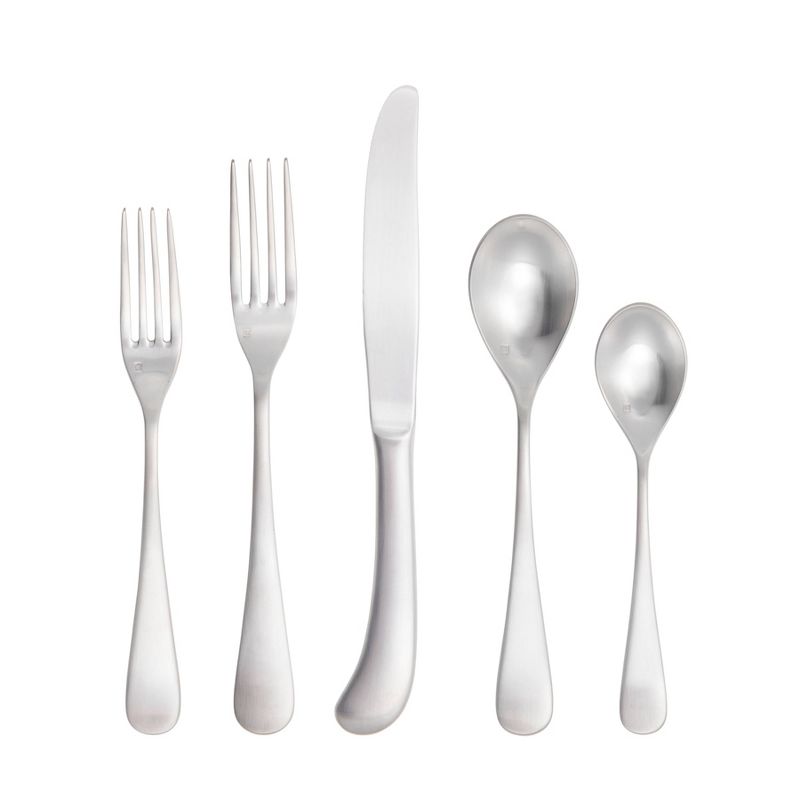 Fortessa Tableware Solutions 20pc Mariposa Brushed Stainless Steel Flatware Set Silver, 1 of 12