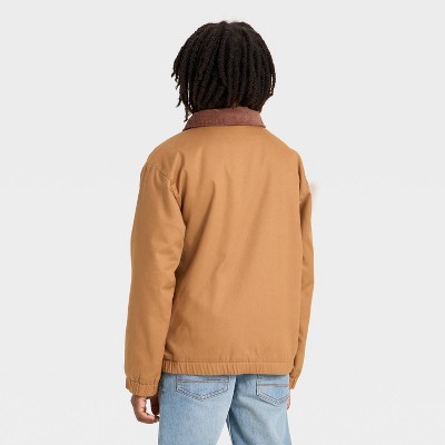 Детские куртки Cat & Jack Boys' Workwear Fashion Jacket - Cat & Jack™ Brown M — фото 2
