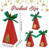 20PCS Christmas Candy Boxes 4 Styles Christmas Treat Gift Boxes Cute DIY Paper Box with Ribbon Triangle Sweet Boxes - 2 of 3