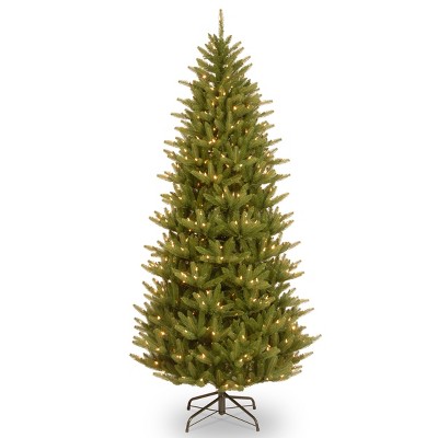 National Tree Company 7.5 ft. Natural Fraser Slim Tree with Clear Lights