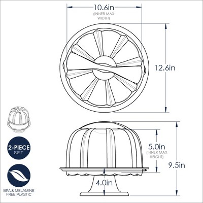 Aqua Plastic Pedestal Cake Stand with Clear Dome