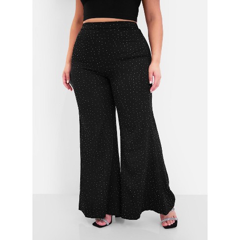 Rebdolls Women's Sanaa Studded Bell Bottom Pants - Black - 2x : Target
