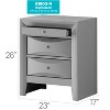 HomeStock Silver Champagne Nightstand 28x23x17 Contemporary Bedside Table with Three Drawers and Stylish Finish for Bedroom Storage - 2 of 4