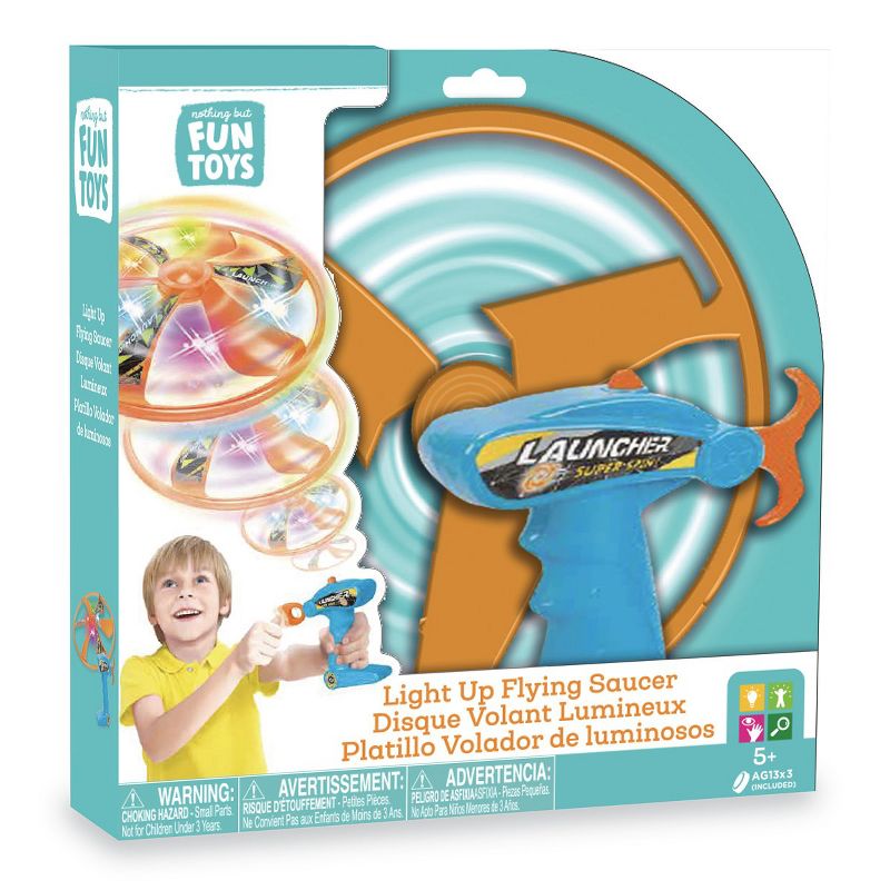 Nothing But Fun Toys Light Up LED Flying Saucer - Launch Up To 40 Feet, 2 of 4