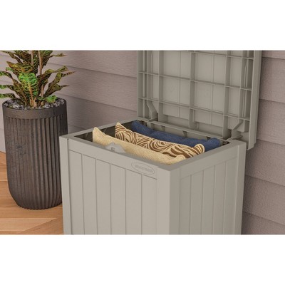 Compact Resin 22-Gallon Storage Seat in Light Taupe