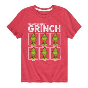 Boys' - Dr. Seuss - The Many Moods Of Grinch Short Sleeve Graphic T-Shirt - 1 of 4