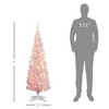 5ft Pencil Christmas Tree, Slim Artificial Christmas Tree with Snow Flocked Branches and Warm White LED Lights - 3 of 4