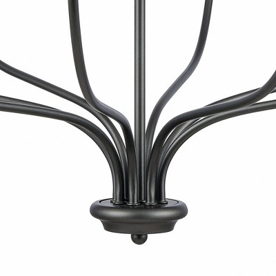 Madeline 8-Light Dark Gray and Nickel Candle Chandelier