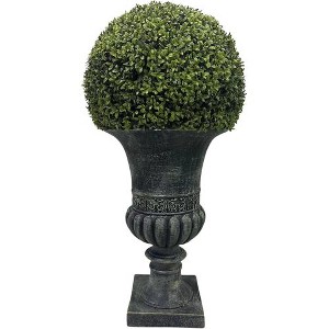 Artificial Plant Topiary Ball, Ball Topiary in Square Pot for Home Office Outdoor and Indoor Decor Porch Plants - 1 of 4