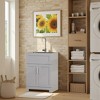 Wooakway 24" White Laundry Utility Cabinet with Stainless Steel Sink - 3 of 4
