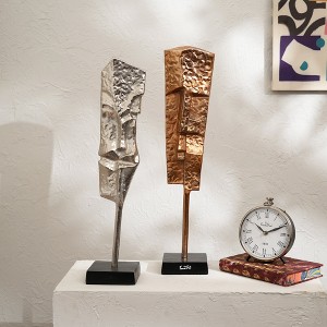 GDFStudio Katherine Modern Abstract Aluminum Sculptures with Black Base(Set of 2) - 1 of 4