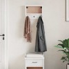 Aghana Digitals Rustic White Solid Pine Wall-Mounted Coat Rack with 3 Hooks - 17.7x4.7x13.8 in, - 4 of 4