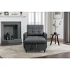 Futon Sofa Bed 3-in-1 Pull Out Sleeper Chair Bed Convertible Chair With USB Ports Leather Sleeper Sofa Bed For Apartment Office - 3 of 4