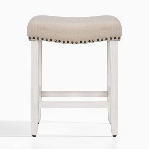 WestinTrends Upholstered Saddle Seat Bar Stool - 1 of 4