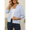 Women's 3/4 Sleeve Open Front Cropped Cardigan Sweater Elegant Shrugs for Women - 2 of 4