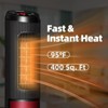 ROVSUN 25'' Tower Space Heater with Remote Control, Oscillation, 3D Realistic Flame Effect, Overheating & Tip-Over Protection for Room Indoor Use - 2 of 4