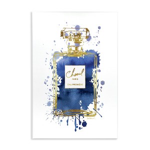 Stupell Industries Blue Pop Splash Glam Fragrance Bottle Wall Plaque Art - 1 of 4