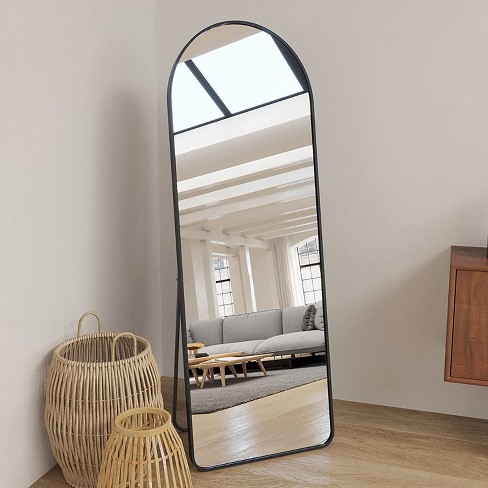 Bow Large Decorative Mirrors For Living Room,65 x 22 Black Aluminum Alloy  Frame Full Length Mirror Floor Mirror Hanging Standing-The Pop Home