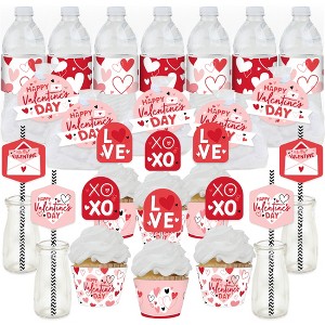 Big Dot of Happiness Happy Valentine’s Day - Valentine Hearts Party Favors and Cupcake Kit - Fabulous Favor Party Pack - 100 Pieces - 1 of 4