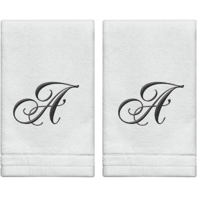 Creative Scents Decorative Fingertip Towels for Bathroom and Powder Room  with Gorgeous White Lace - 4 Pack - 11 by 18 - Cotton Velour Towel Set  Packaged in Gift Box for Best (White)