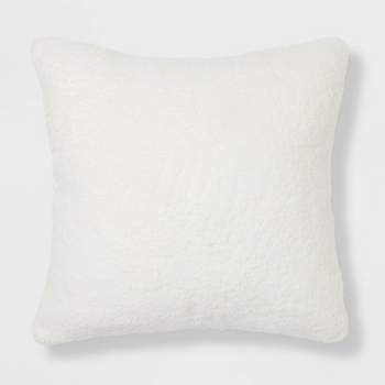 Solid Faux Shearling Throw Pillow - Threshold™