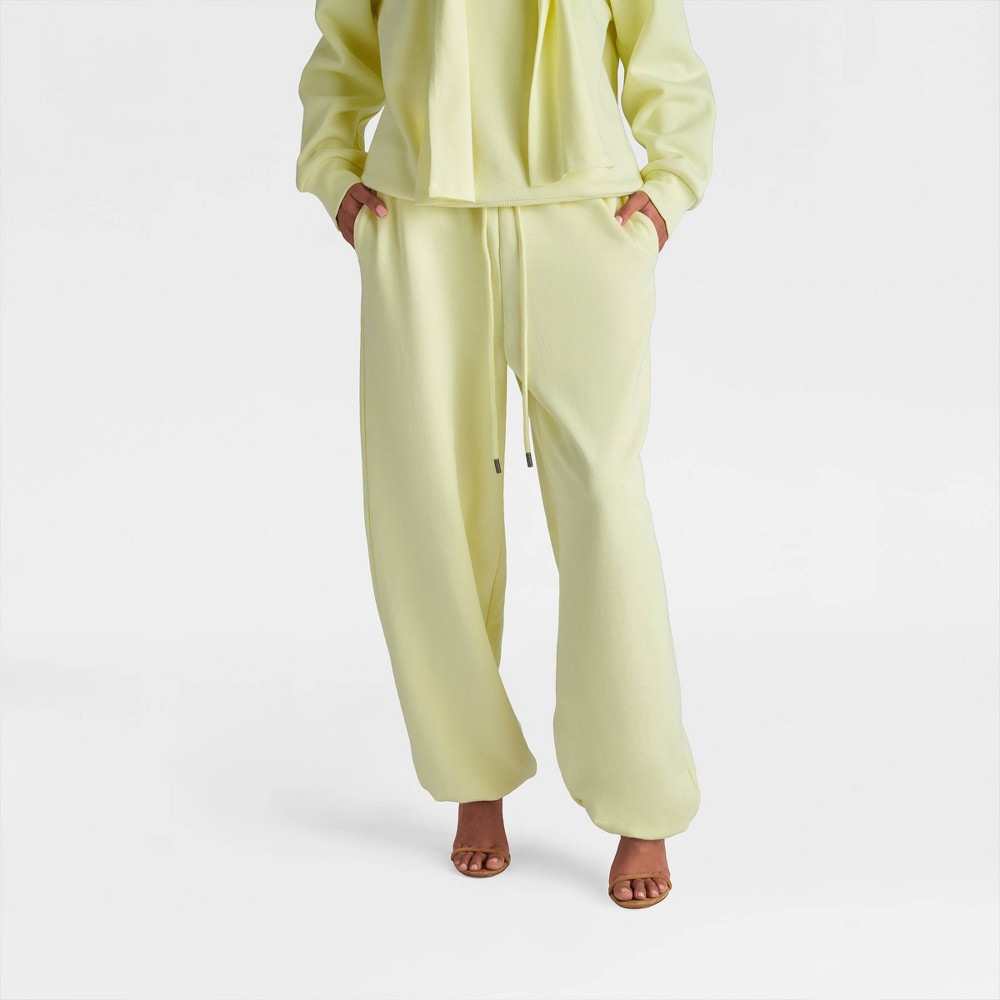 Large KBB by KAHLANA Women's High-Rise Straight Leg 'The Dwayne Sweats' - Yellow L