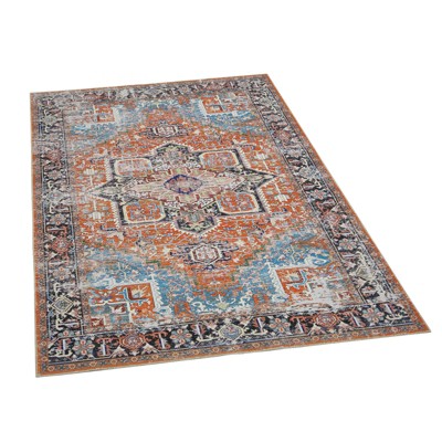 Machine Washable Area Rug,Vintage Floral Rugs for Living Room Soft Floor Carpet