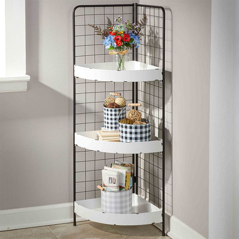 The Lakeside Collection 3-Tier Metal Corner Shelves, 2 of 4