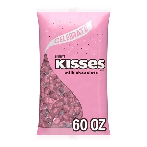 HERSHEY'S KISSES Milk Pink Chocolates - 60oz - 1 of 4