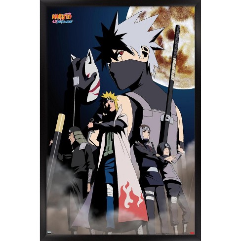 Trends International Naruto Shippuden - Kakashi Key Art Framed Wall Poster  Prints Black Framed Version 