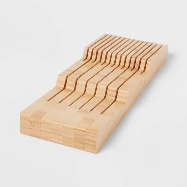Target | Bamboo In Drawer Knife Organizer Yellow - Brightroom™