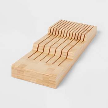 Bambusi In-Drawer Bamboo Knife Block Design to Hold 10-15 Knives (Not  Included) - Knife Storage Organizer Keeps Knife's Blades Store Without  Pointing Up 
