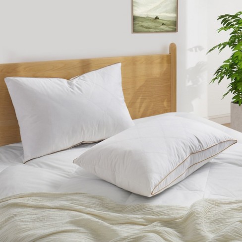 Peace Nest Medium Firm Goose Feather Down Pillow with Gusset, Medium Neck Support for Stomach, Side and Back Sleepers - image 1 of 4