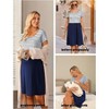 Ekouaer Women's Nursing Dress Summer Short Sleeve Patchwork Maternity Breastfeeding Knee Length Dress - 2 of 3