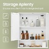 LEDREM Wall-Mounted Bathroom Cabinet, White Wall Cabinet featuring 2 Mirrored Doors, Adjustable Shelf, Open Compartment, 5.9 x 25.6 x 29.5 Inches - 4 of 4