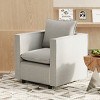 Cozy Modern Linen Accent Chair with Soft Seat and Back Cushion, Comfortable Sofa Chair for Living Room or Reading Corners-The Pop Home - 3 of 4