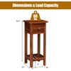 Tangkula Wooden End Table Nightstand w/Storage Shelf and Drawer for Livng room Rustic Brown - 4 of 4