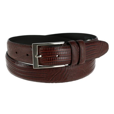 Toneka Men's Leather Embossed Lizard Print Belt, 34, Brown : Target