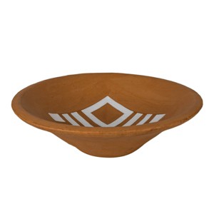 White Geo Accent Terracotta Trinket Tray - Foreside Home & Garden - 1 of 4