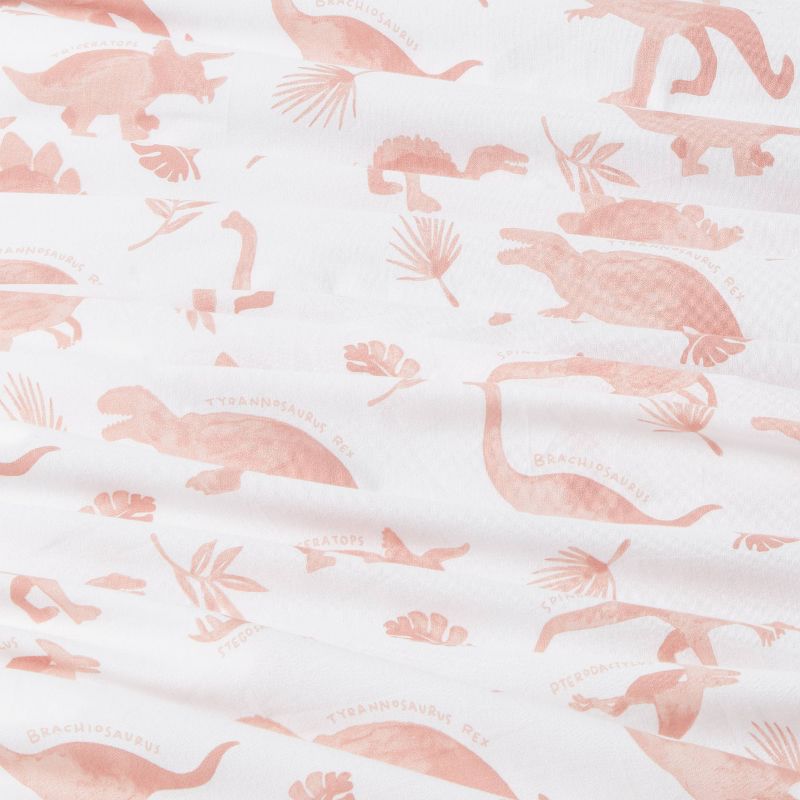 Dinosaur Cotton Kids' Sheet Set Pink - Pillowfort™, 4 of 5