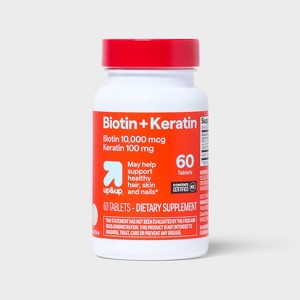 Biotin Plus Keratin Caplets Dietary Supplement Tablets - 60ct - up&up™ - 1 of 4