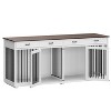 Famapy 86.6" White Large Dog Crate Furniture with 4 Drawers Multi-Purpose Furniture Style Dog Crate - 3 of 4