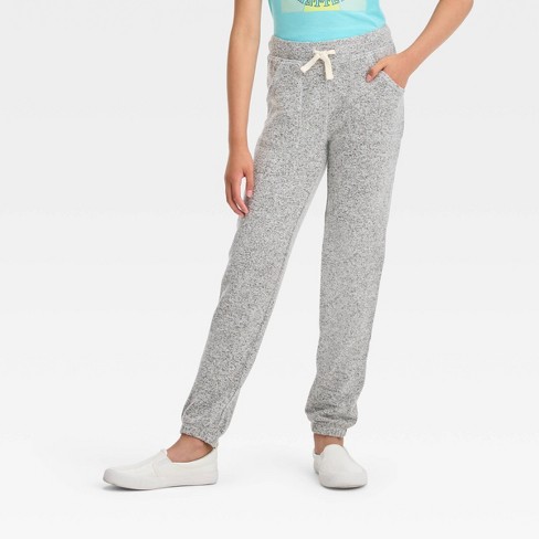 Girls' Cozy Jogger Pants - Cat & Jack™ Heather Gray XS