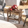 Outsunny 2-Tier Outdoor Side Table, Weather Resistant Shower Bench with Handles, Non-Slip Pads - 2 of 4