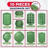 BAKKEN Kitchen Baking Pan Set - Nonstick Green Marble Coating, Carbon Steel Bakeware Sets, Oven Safe (Up To 450° F), Set of 10 - 2 of 4