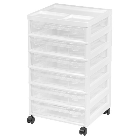 Iris 6 Drawer Scrapbook Storage Cart With Organizer Top White Target