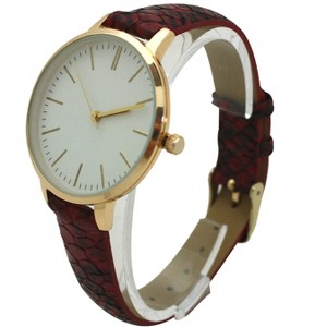 Olivia Pratt Snake Print Leather Strap Watch - 1 of 4