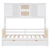 TIRAMISUBEST Twin/Full Size Daybed With 2 Storage Drawers and All-in-One Cabinet, Wooden Daybed Frame Sofa Bed with Storage Shelves and Slats Support - 3 of 4