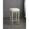 NicBex Dining Chairs Set of 2 Upholstered Chair Transitional Backless Faux Leather Stools Pub Height Stools for Kitchen, Home Bar, White - 2 of 4